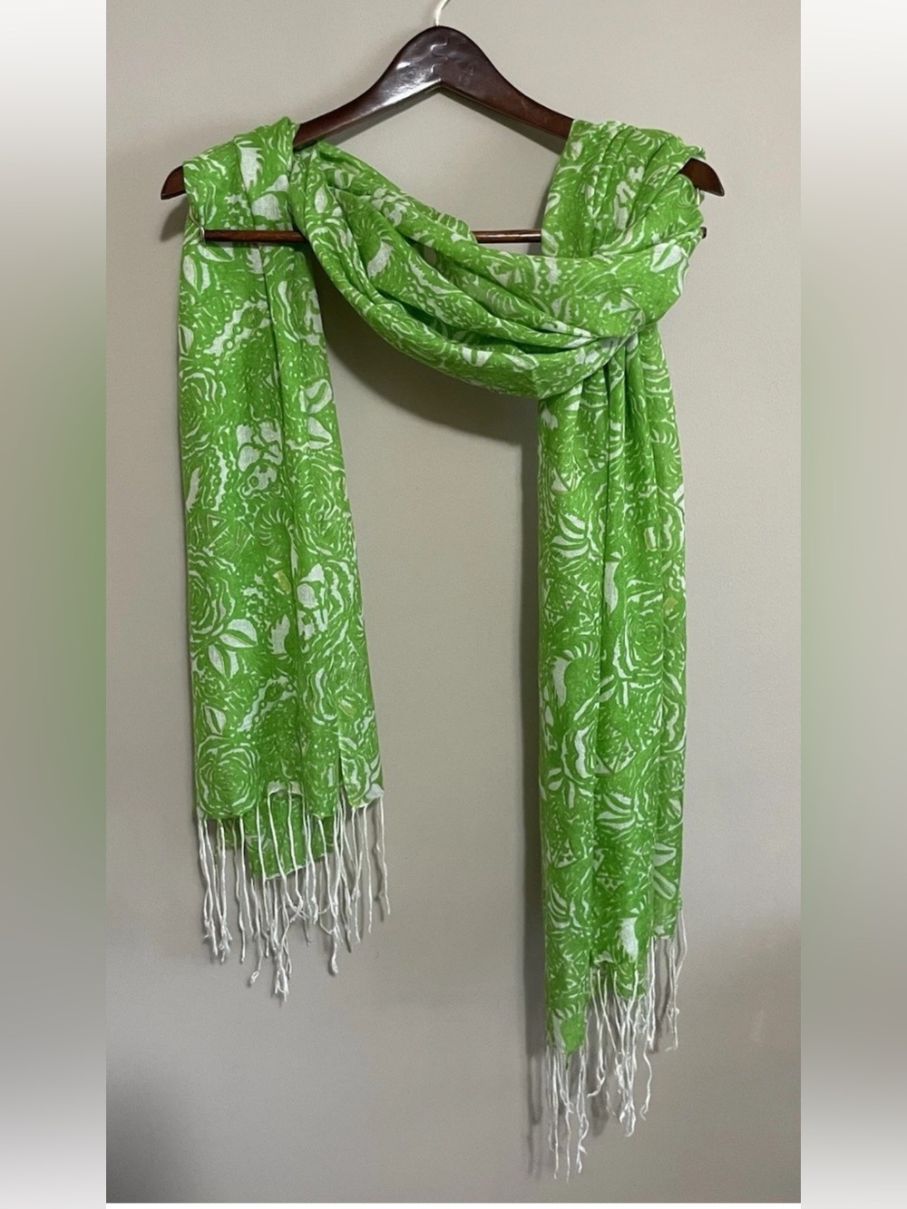 Lilly Pulitzer Murfee 2010 Kappa Delta Sorority Kelly Green Cashmere Silk Scarf
